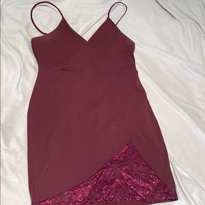 Purple party mini dress